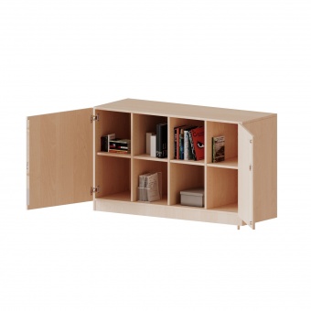 ErgoTray Schrank, 4reihig, 2 OH, zweitürig, fahrbar, B/H/T 138,7x82x50cm 